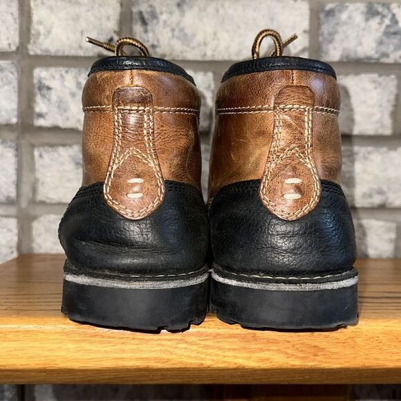 Steve Madden 11 Cognac Brown Black Genuine Leather Oricl 247 Lace up Boots - Picture 4 of 10